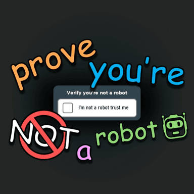 prove you're not a robot | a CAPTCHA game icon