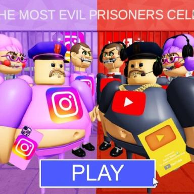 Thumbnail for INSTA-GRAM VS YOUTUBE POLICE PRISON RUN! (Obby) Game