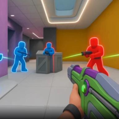 Pink vs green laser tag  icon