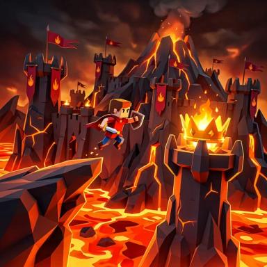 Thumbnail for Lava Fortress Obby Game