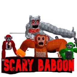 Scary baboon back icon