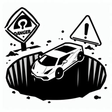 Drive into a big hole icon