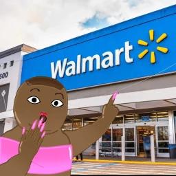 [EXIT??] Peaches in a giant walmart icon