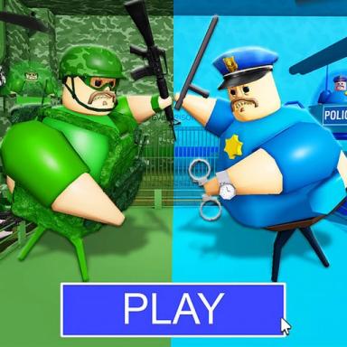 Thumbnail for MILITARY TEAM VS POLICE TEAM PRISON RUN! (Obby) Game