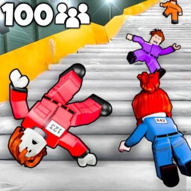 Thumbnail for 😡 100 Players Slippery Stairs ⚡️ Game