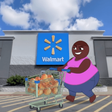 Peaches in a modern Walmart icon