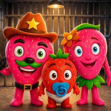 Thumbnail for 🍓STRAWBERRY POLICE FAMILY PRISON RUN ESCAPE! Obby Game