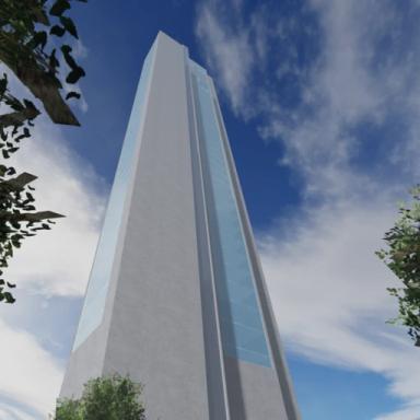 skyscraper and elevators  icon