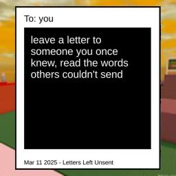 ✉️ Letters Left Unsent [SAVES FOREVER] icon