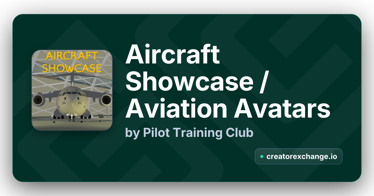 PTFS Aircraft Showcase by Pilot Training Club | Creator Exchange