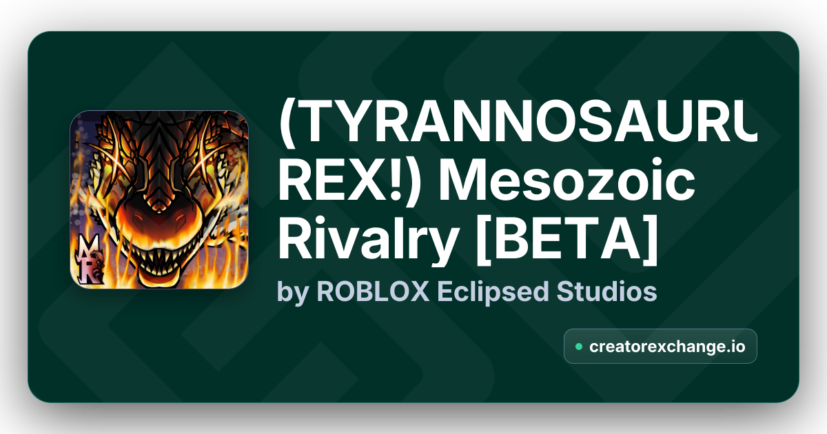 (TYRANNOSAURUS REX!) Mesozoic Rivalry [BETA] by ROBLOX Eclipsed Studios ...